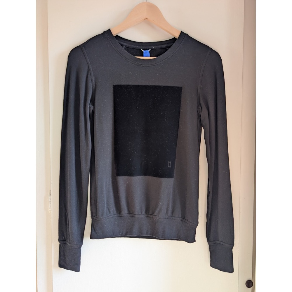 Kit and Ace Women Black Velvet Crew Neck Shirt Womens 2 Athleisure Sporty